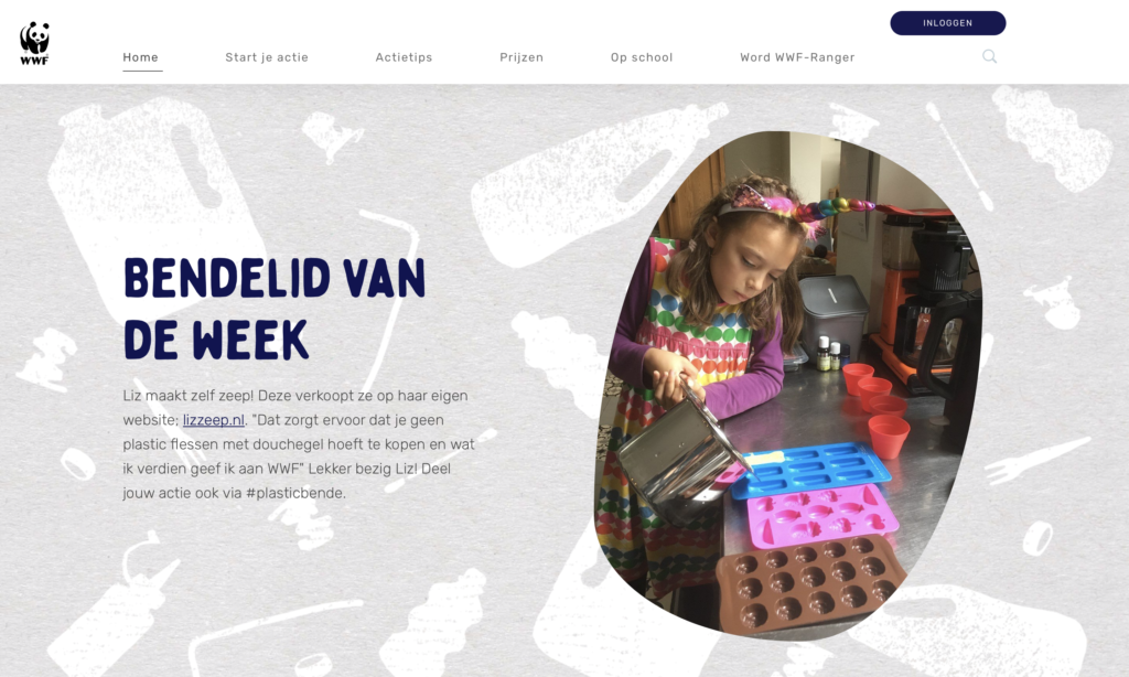Screenshot van de website van Plasticbende.nl